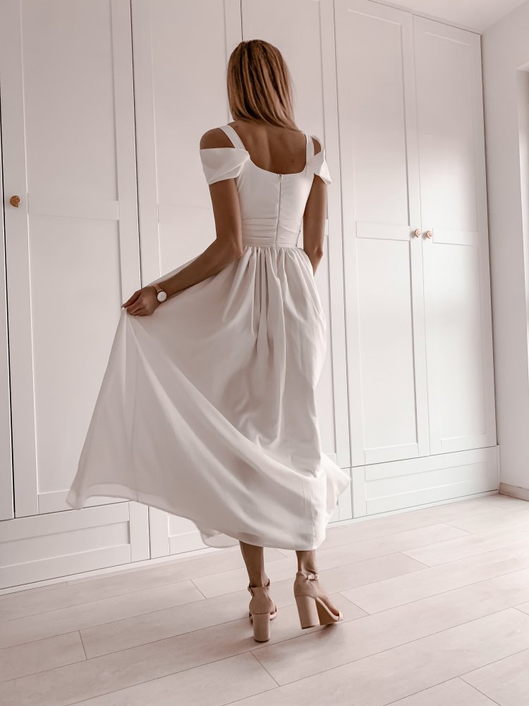 Šaty Klara bílé - Velikost: L, Barva: bílá