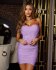 Šaty Rebeca fialové - Velikost: M, Barva: béžová