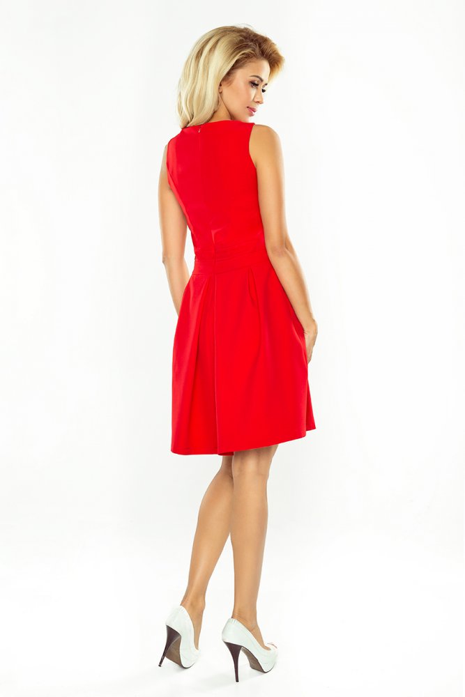 Šaty 160-3 červené - Velikost: XL, Barva: červená