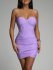 Šaty Rebeca fialové - Velikost: L, Barva: béžová