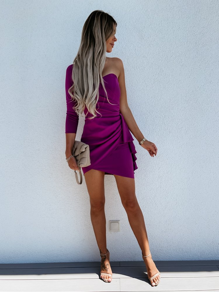Šaty Nadia purpurové - Velikost: XS